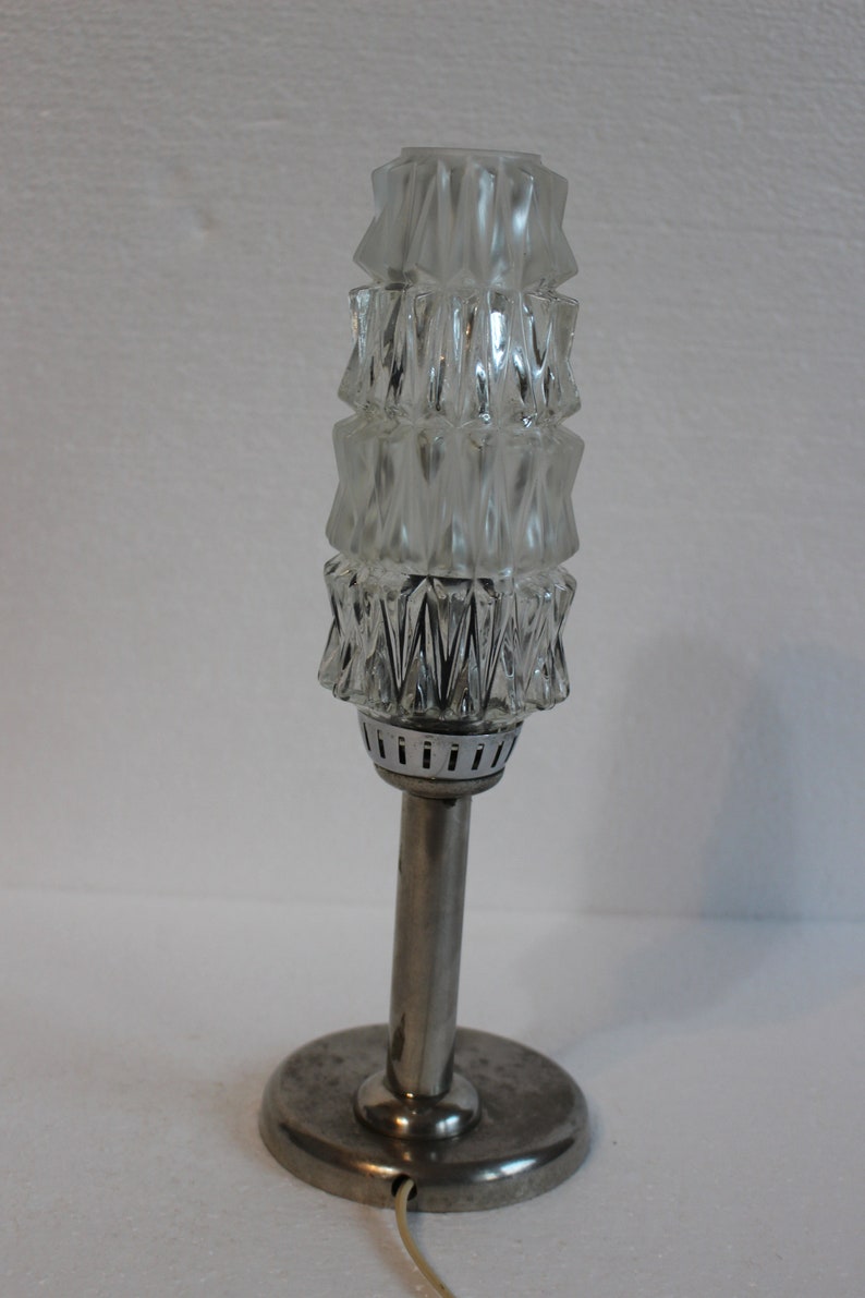 Vintage Mid Century Modern Lamp Vintage Desk Crystal Lamp Bedside Lamp Yugoslavia Lamp 1970s