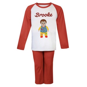 Mr Tumble Pink White Personalised Pyjama Set Embroidered Etsy