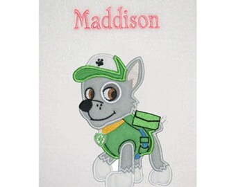 Personalizado Apliques Manta Polar Suave Rocky Paw Patrol