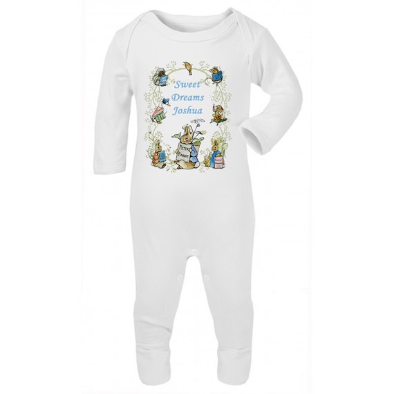 peter rabbit baby sleepsuit