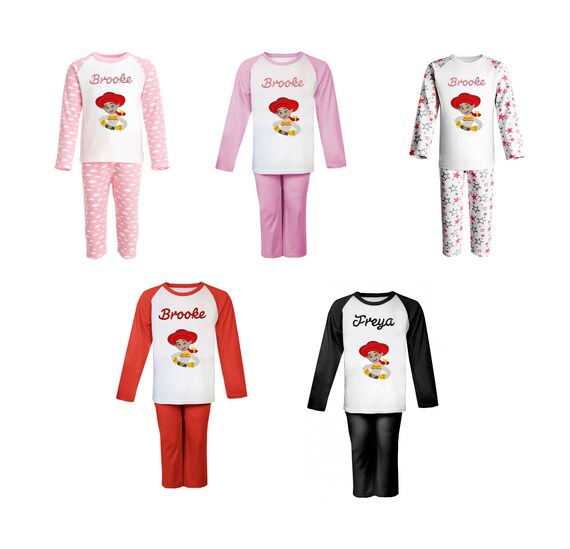 WOODY Blue /& White Personalised Pyjama Set Embroidered with The Name of Your Choice \u2013 First Name Only TOY STORY