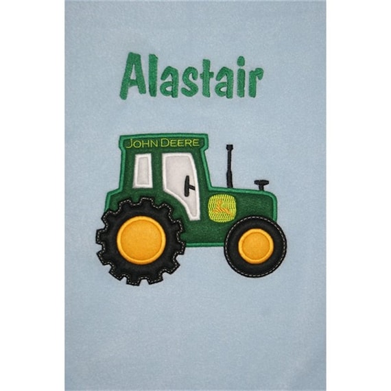 FARM TRACTOR Personalised /& Applique Super Soft Fleece Baby Blanket