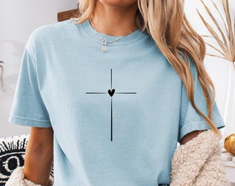 Heart Cross UNISEX Shirt, Christian Shirt, Religious Shirt
