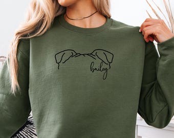 Custom Bulldog Mom Ears UNISEX Shirt, Sweatshirt or Hoodie, Bulldog Mom, Dog Mom Sweatshirt, Gift for Dog Lover, Personalized Dog Sweatshirt