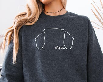 Custom Dachshund Mom Ears UNISEX Shirt, Sweatshirt or Hoodie, Dachshund Mom, Dog Mom, Gift for Dog Lover, Personalized Dog Sweatshirt