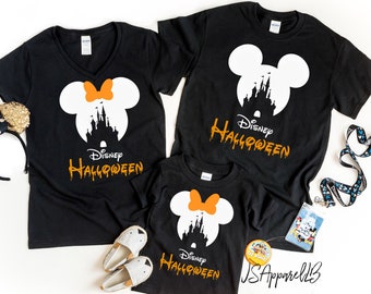 Disney CASTLE Shirts with Disney halloween shirts, Minnie and Mickey heads,Disney family vacation shirts, Mickey not so scary Halloween tee