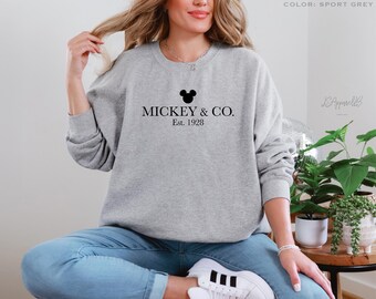 Mickey & Co. Est 1928 UNISEX Shirt, Sweatshirt or Hoodie, Mickey and Co Sweatshirt, Disney Sweater, Mickey Shirt
