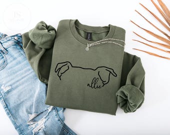 Custom Pitbull Mom Ears UNISEX Shirt, Sweatshirt or Hoodie, Pitbull Mom, Gift for Dog Mom, Gift for Dog Lover, Personalized Dog Sweatshirt