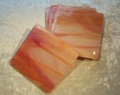 Fused glass coaster red orange swirl drinks mat wine tea coffee lover birthday christmas housewarming wedding anniversary gift Mother Father