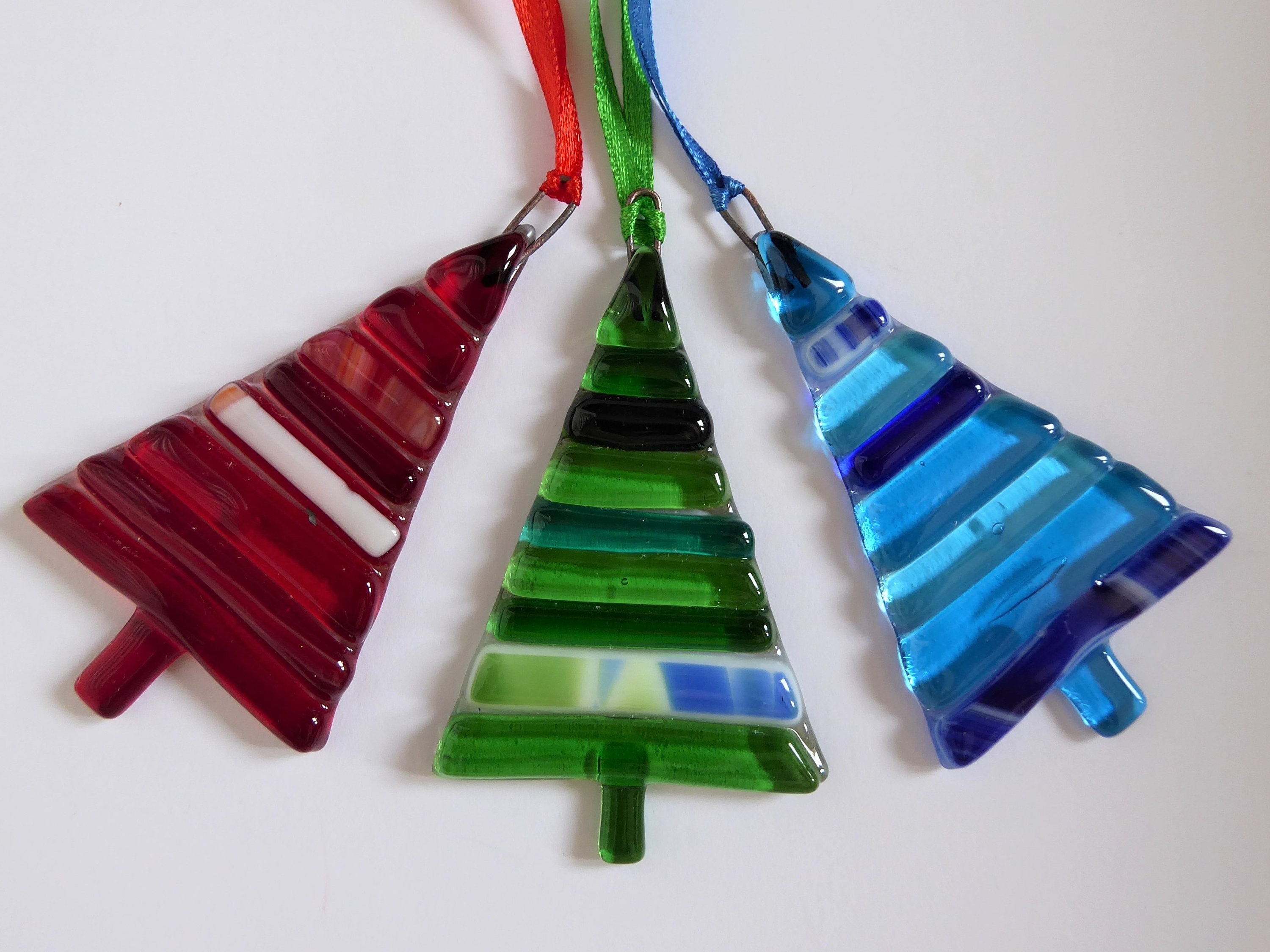 Fused Glass Christmas Tree. Glass Christmas Decoration. Etsy UK