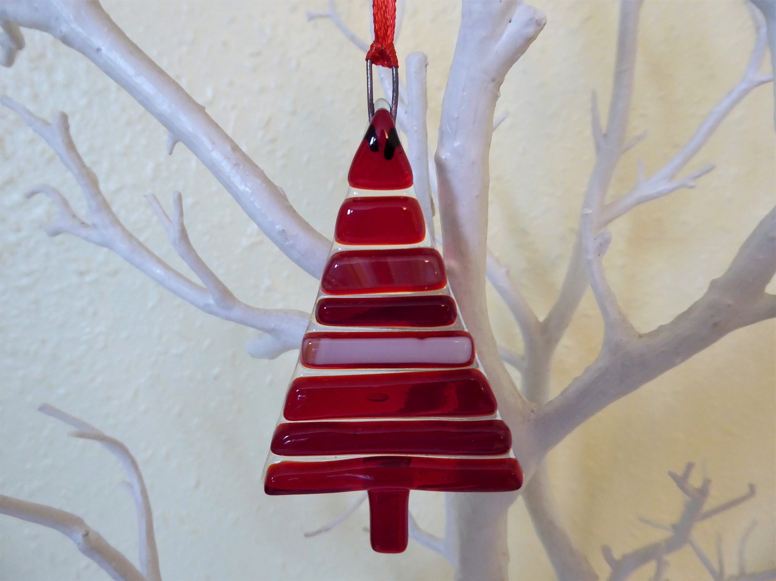 Fused Glass Christmas Tree. Glass Christmas Decoration. Etsy UK
