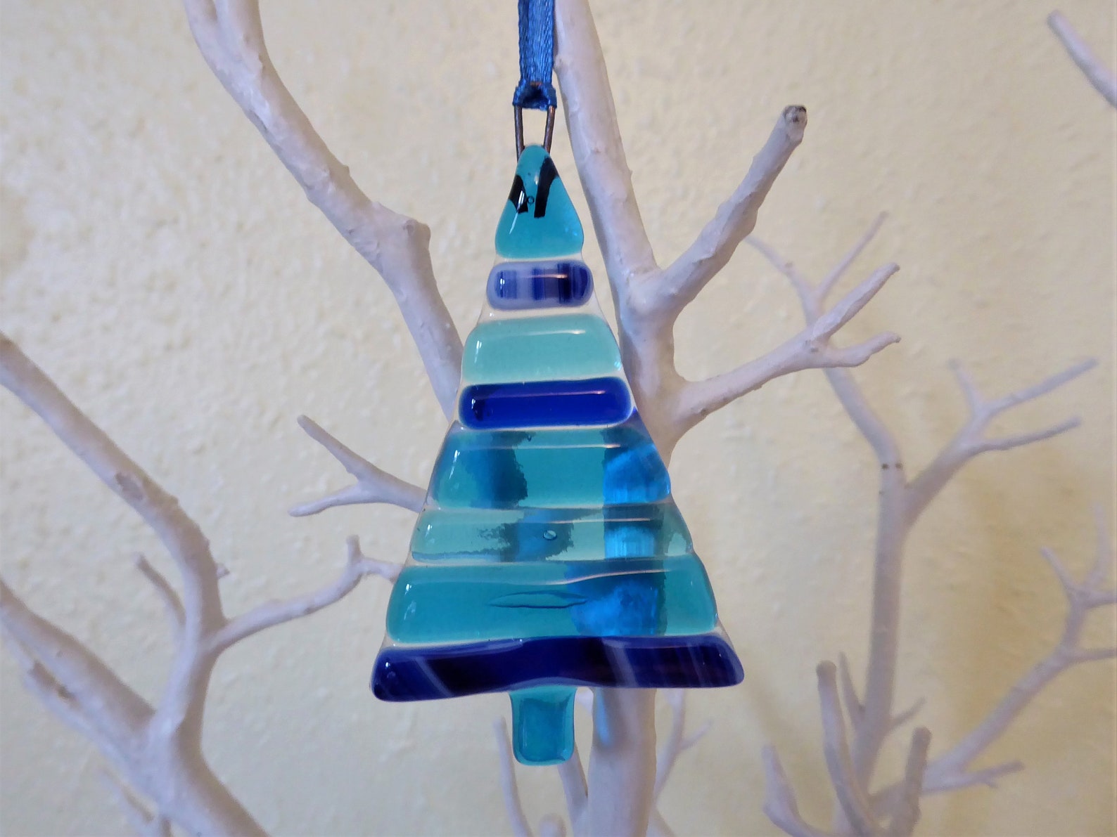 Fused Glass Christmas Tree. Glass Christmas Decoration. Etsy