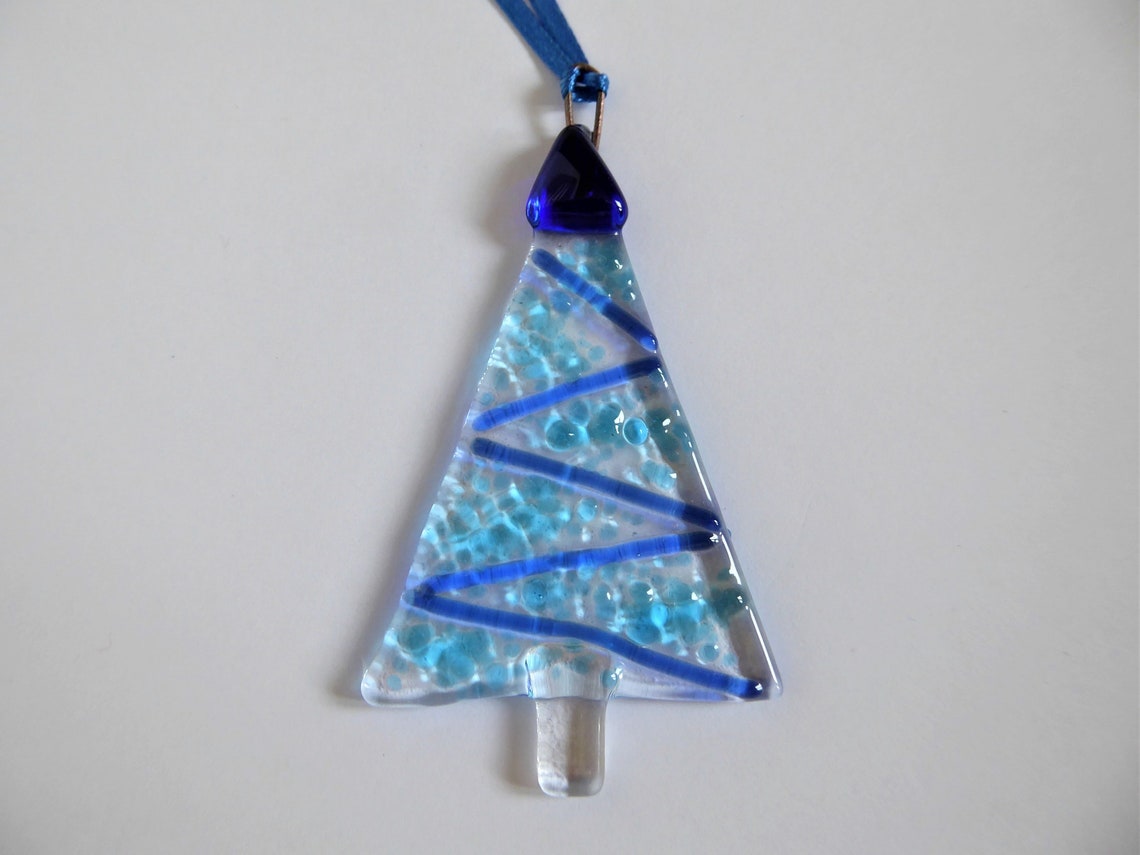 Fused Glass Christmas Tree. Glass Christmas Decoration. Etsy