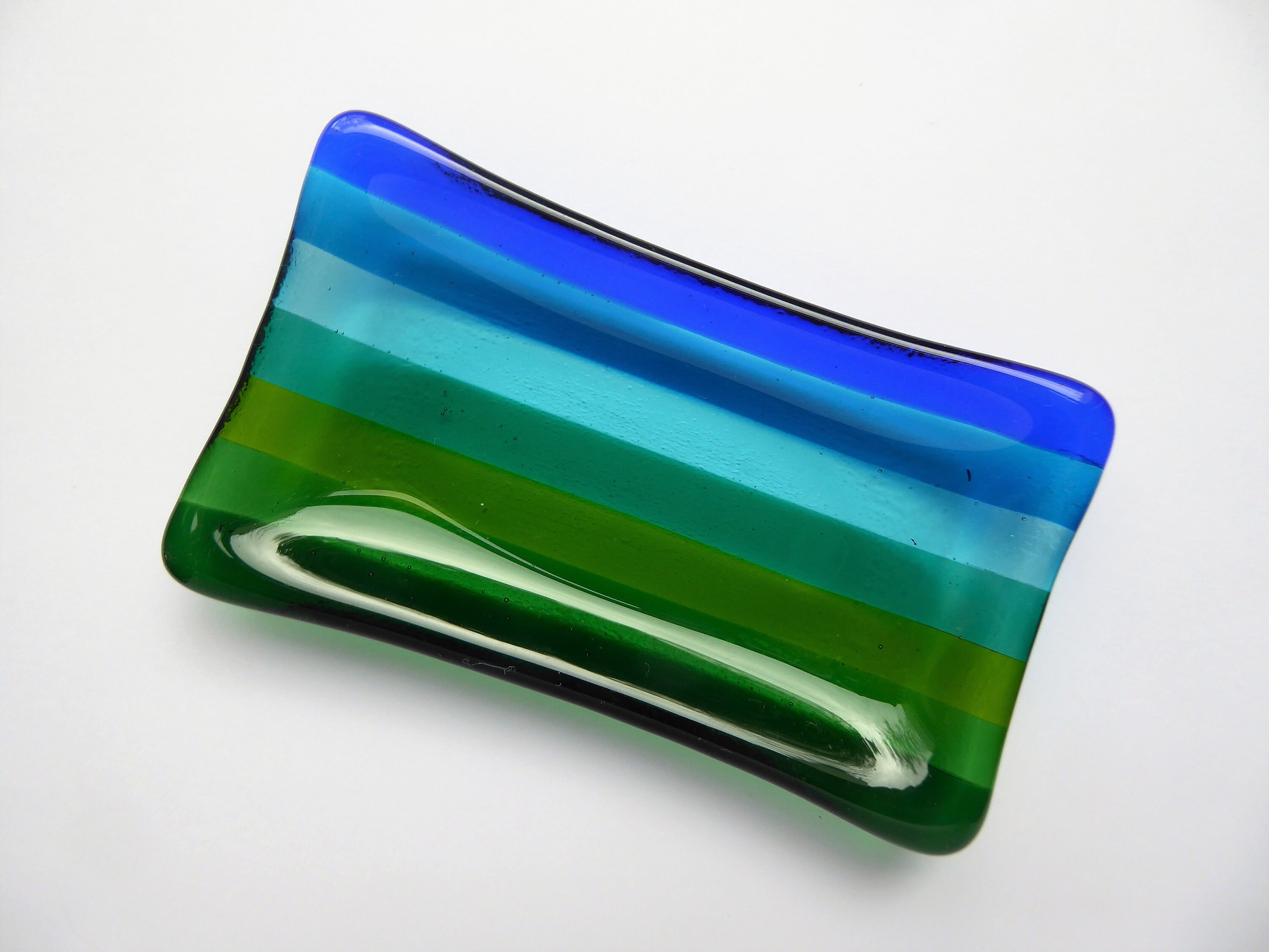 Blue Green Soap Dish. Fused Glass Soap Dish. Blue Glass Dish. Etsy UK