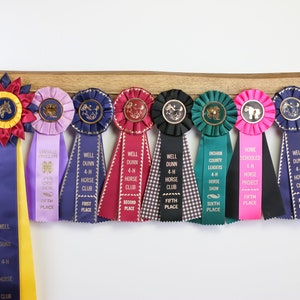 Handmade Walnut Horse Show Ribbon Display: Natural Wood Award Holder