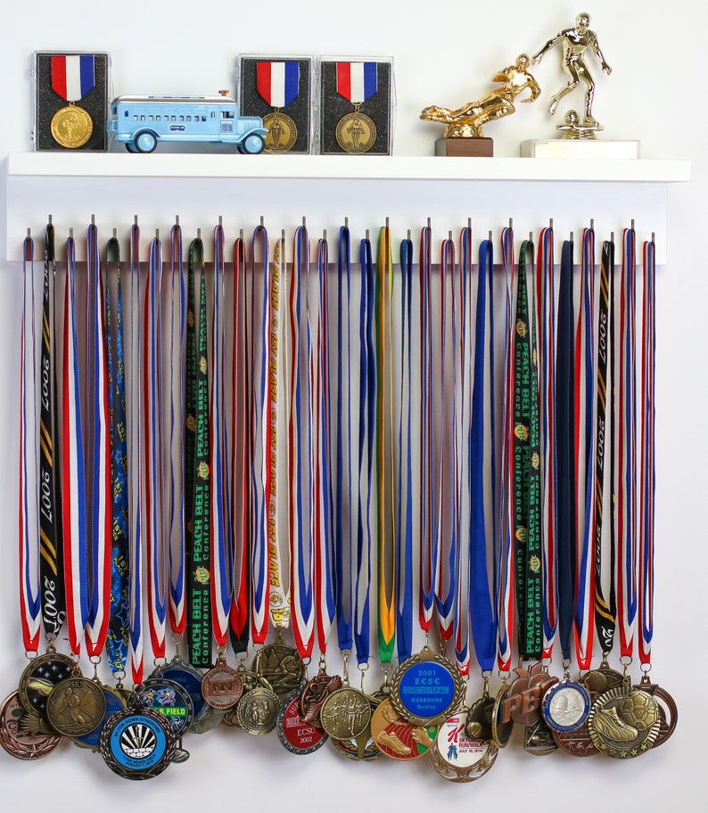 Empty Awards Rack Custom Medal Display Shelf: Wide 4