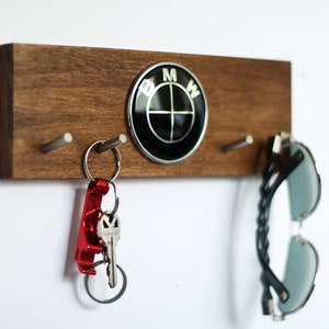 Custom BMW Car Keys Holder, Solid Wood Wall Mounted, Key Organizer ...