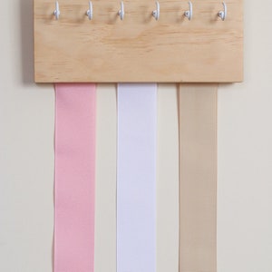Wood Ribbon Bow Organizer & Headband Holder / Wood Poplar Plaque Hooks / Organizer Handmade / High Quality / Nursery Girls Room Decor image 5