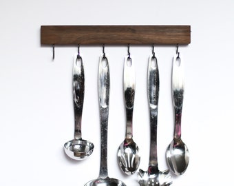 Kitchen Utensil Wall Hanging Organizer / High quality NATURAL Wood Custom Handmade Wall Keys Hanging Glasses Jewelry