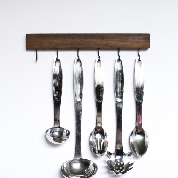 Kitchen Utensil Wall Hanging Organizer / High quality NATURAL Wood Custom Handmade Wall Keys Hanging Glasses Jewelry