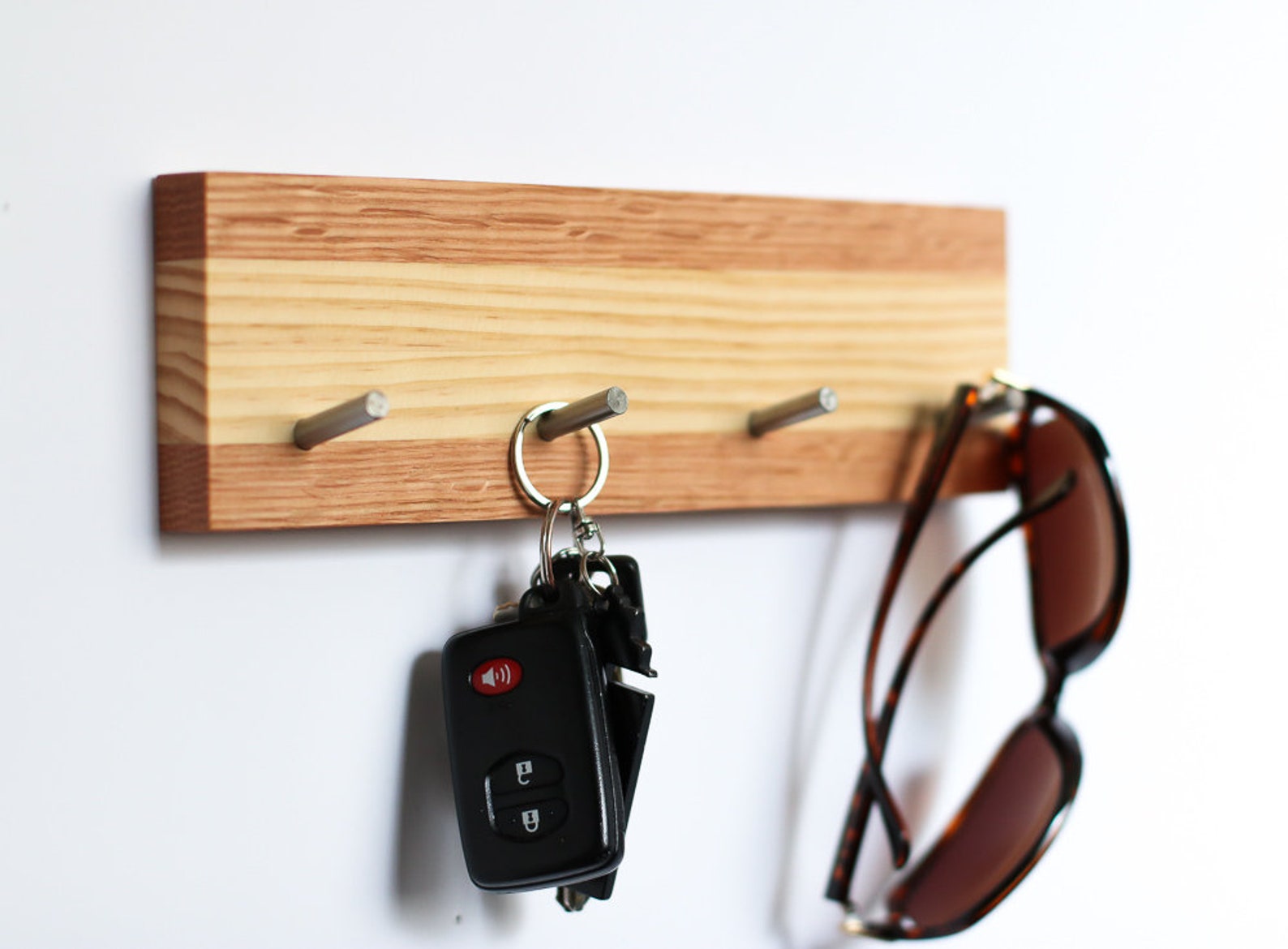 Walnut Oak WOOD Car Keys Holder Unique Organic wood wall Etsy