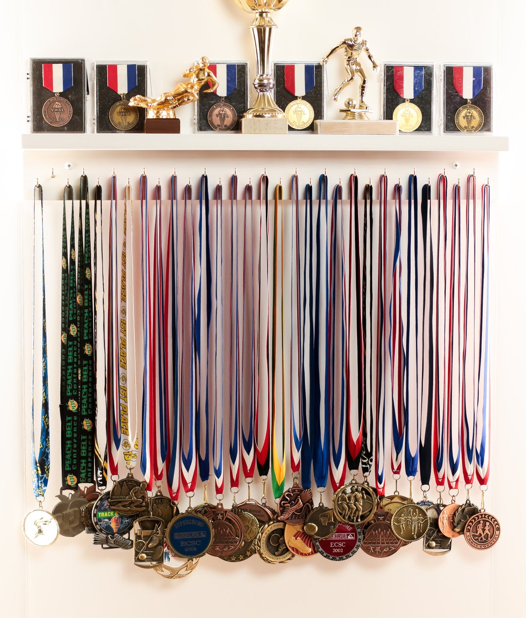 Porte-médaille sport cintre d'affichage cadre rack étagère support mural  robuste orgue 744110062830