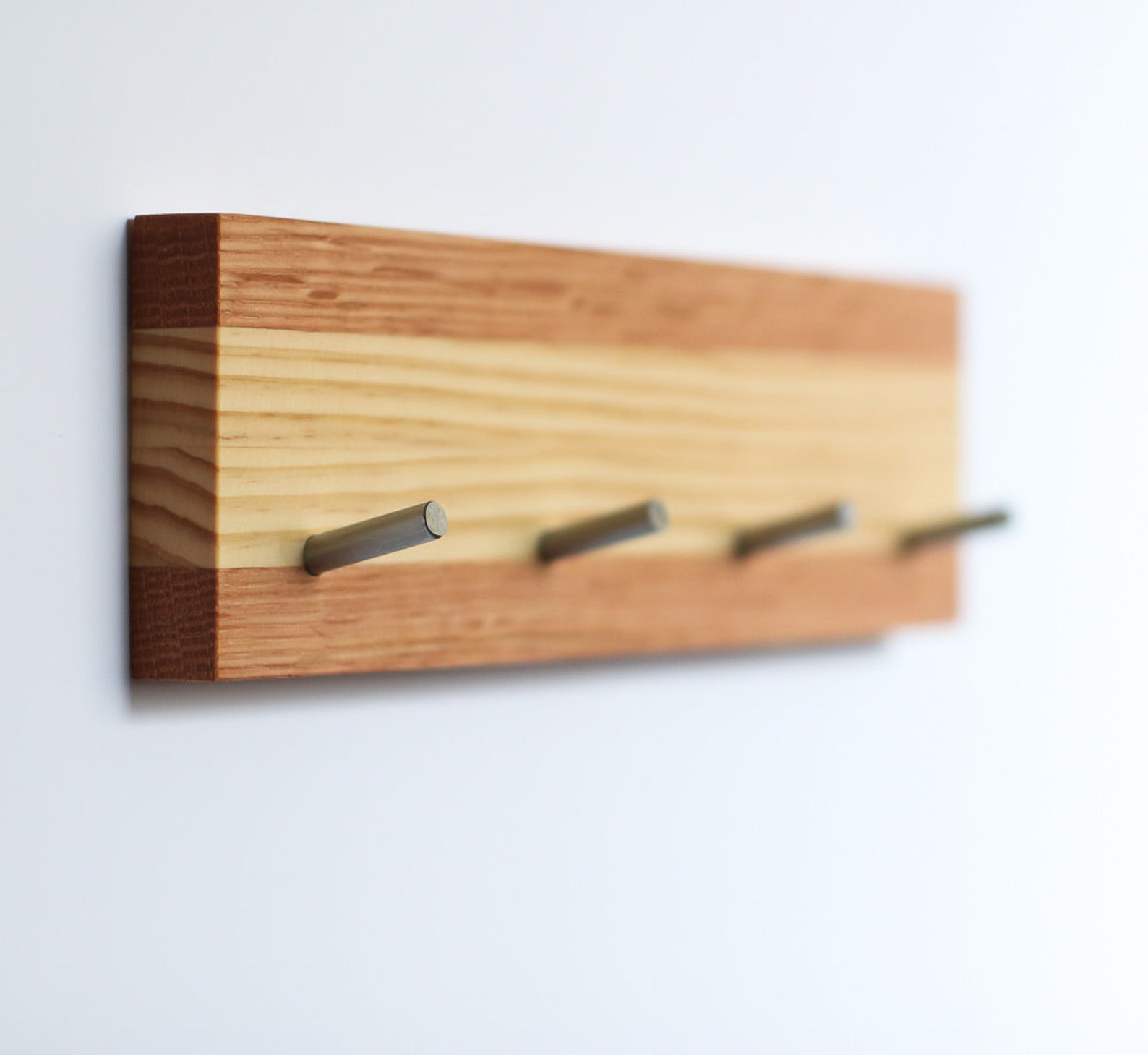 Walnut Oak WOOD Car Keys Holder Unique Organic Wood Wall Etsy