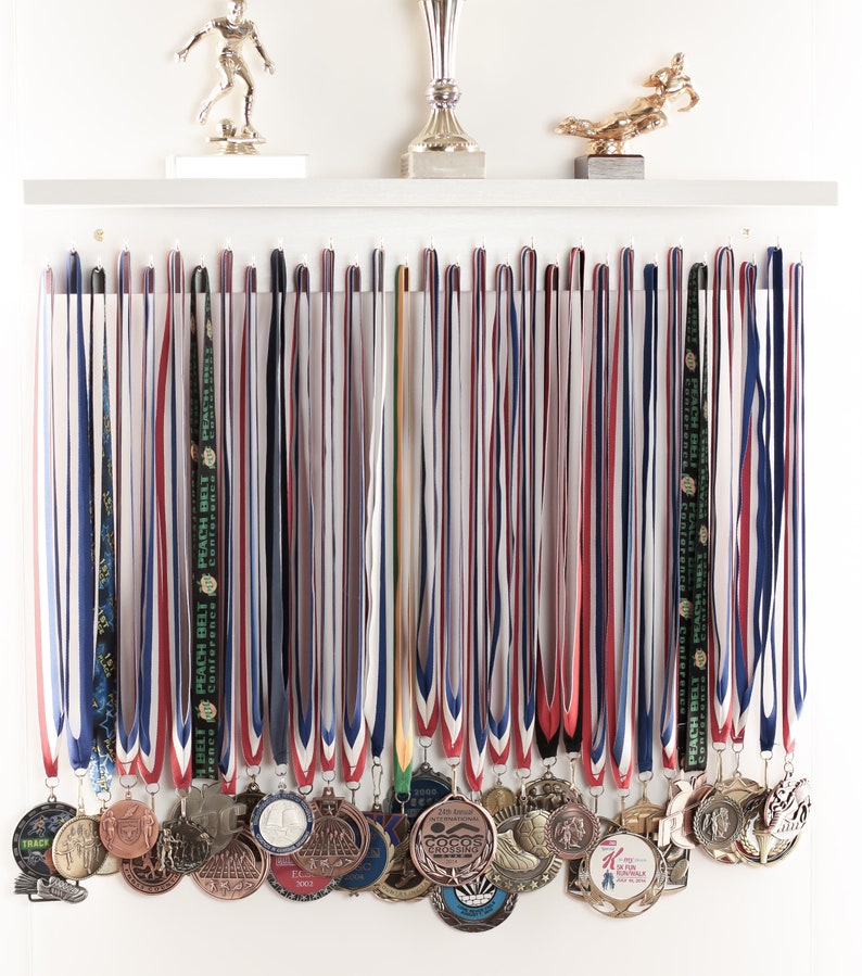 Large Medal Wall Holder Wide Top Shelf / Trophy Medal Ribbon Etsy