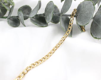 Everyday Basic 4.5mm Thick Gold Plated Stainless Steel Flat Curb Chain Bracelet