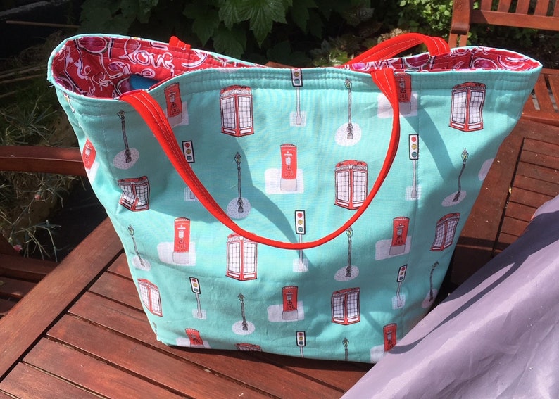 SALE ITEM# A Beautiful# Beach Bag lined with #pretty love fabric in# pinkred