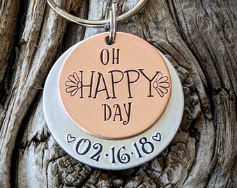 Porte-clés sobriété personnalisé estampé à la main. Cadeau d'anniversaire sobre personnalisé. Porte-clés anniversaire de récupération. Cadeaux de récupération de dépendance. Cadeau AA NA