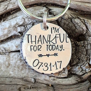 Personalized hand stamped sobriety coin. Recovery anniversary gift. Sober birthday gift. Alcoholics anonymous sobriety anniversary keychain.