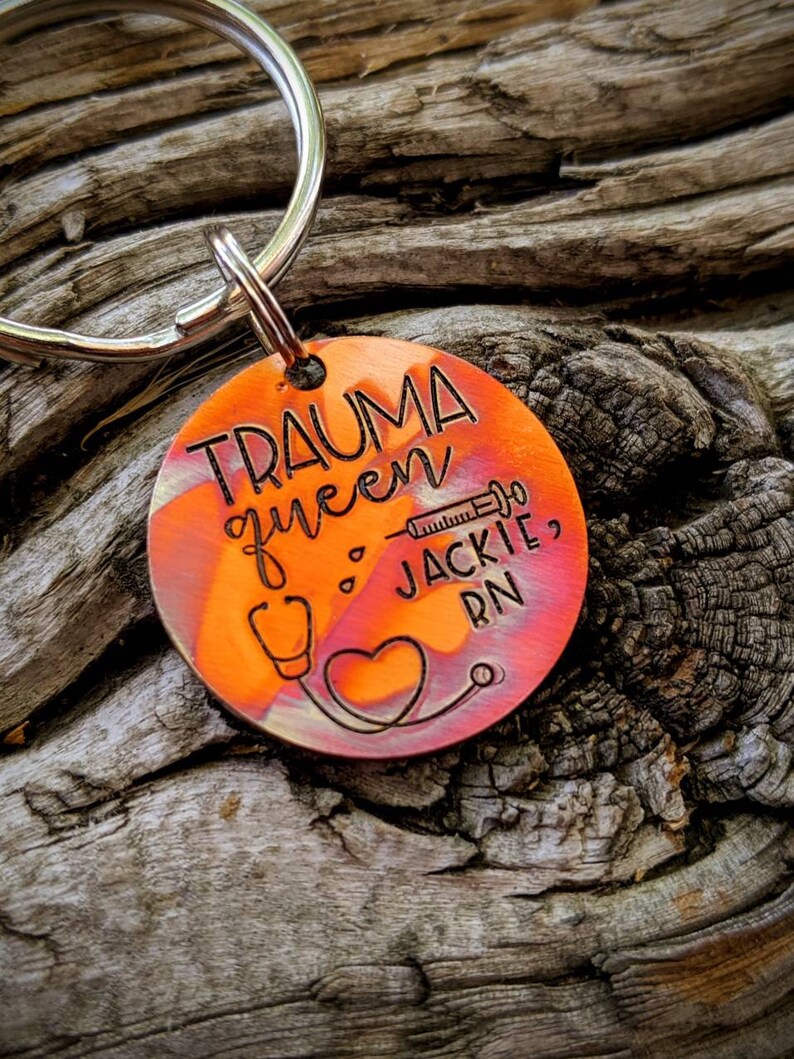 Personalized Nurse Keychain. Hand Stamped Nurse's Etsy