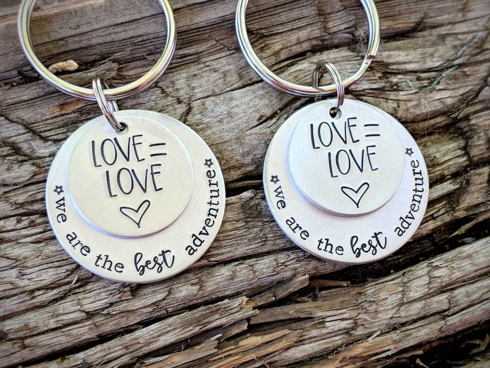 Personalized Hand in Hand Couple Keychain Set With Gift Box Gift Card,  Custom Keychain Engrave Name Matching Couple Gifts, Special Gift For Him