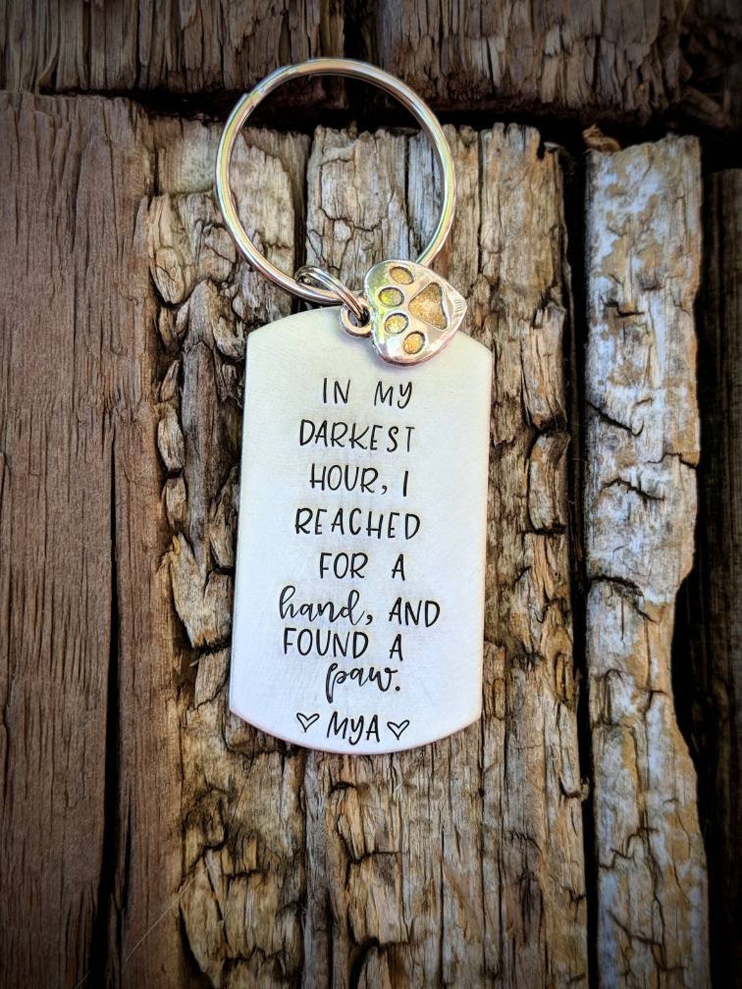 Personalized Stamped Pet Memorial Keychain. Loss of Dog Cat Pet Gifts ...