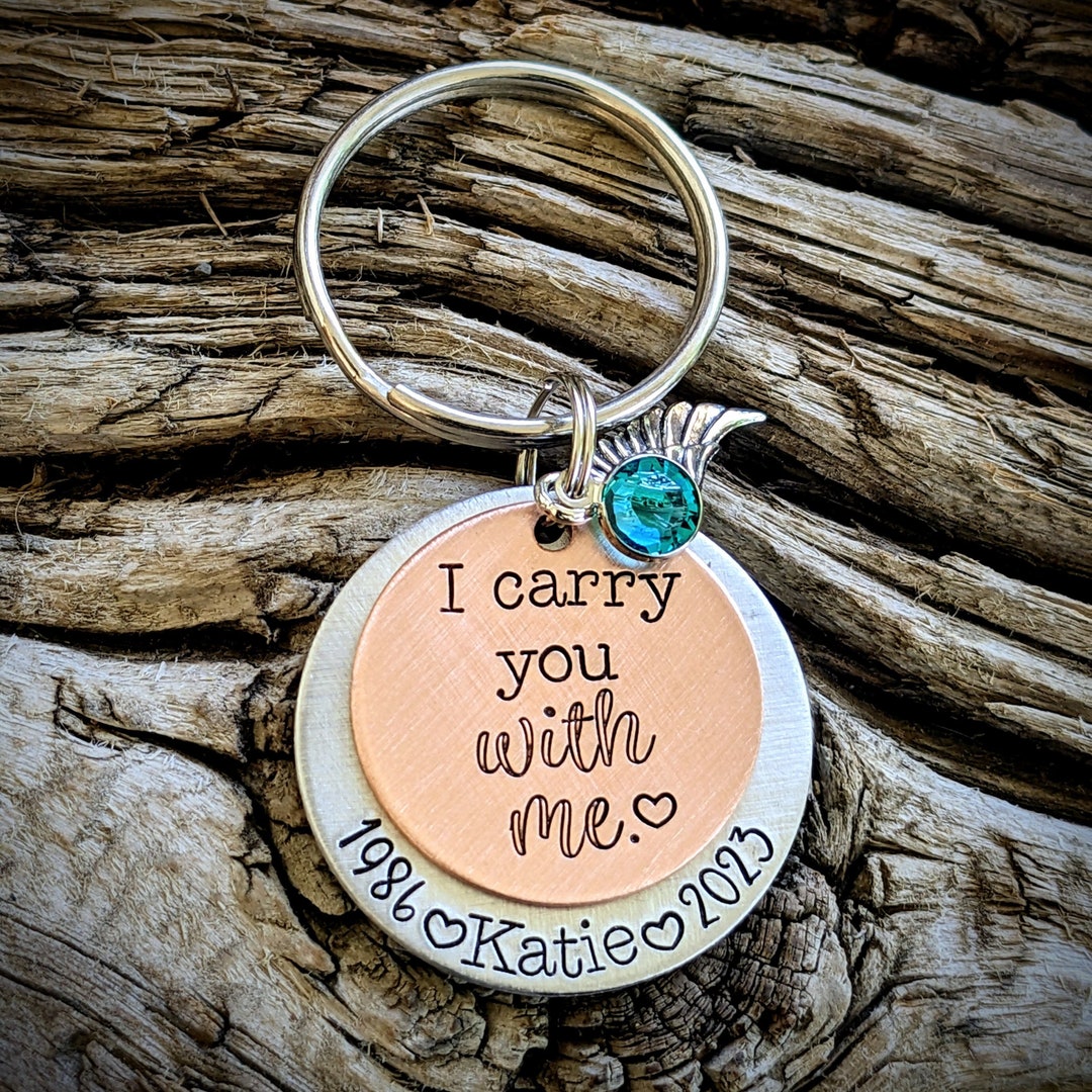 Personalized Hand Stamped Memorial Keychain. Infant Loss Gifts. Loss of ...