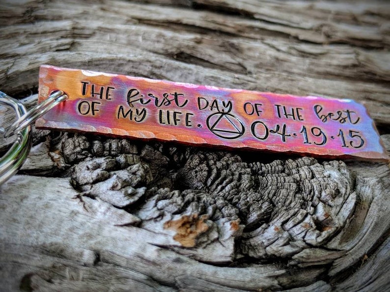 thumbnail image 2 of FEELMEM Sobriety Gift Keychain Addiction Recovery Gift Behind You All Memories Before You All Your Dream Aa Alcoholics Anonymous Warrior Recovery Gift New Beginnings Gift Black 2 of 12