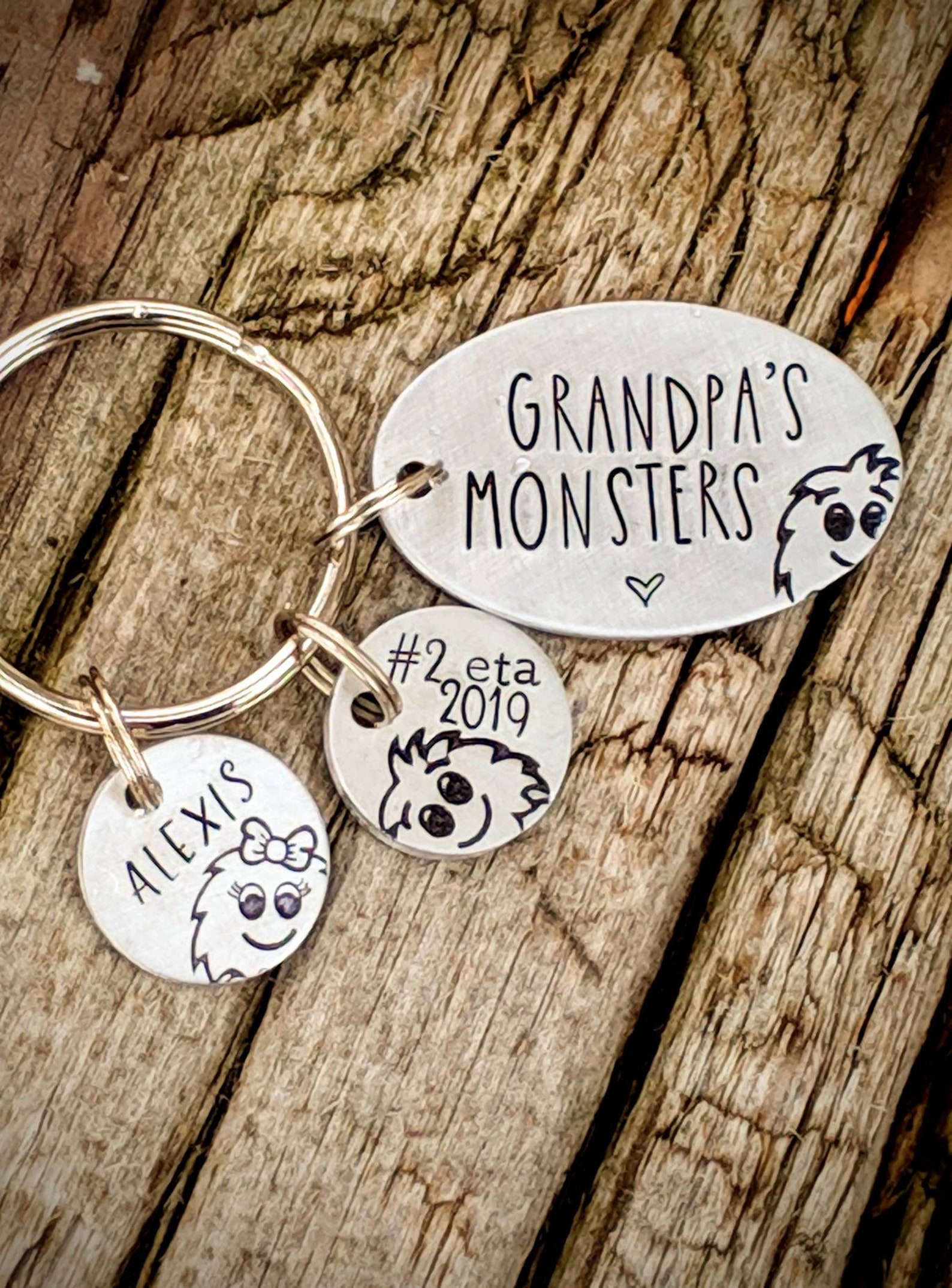 Personalized grandpa keychain. Grandfather gift. Gift from Etsy