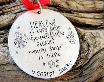 Personalized hand stamped child loss ornament. Custom memorial Christmas tree ornament. Infant loss memorial gift. Sympathy gift. Bereavemen