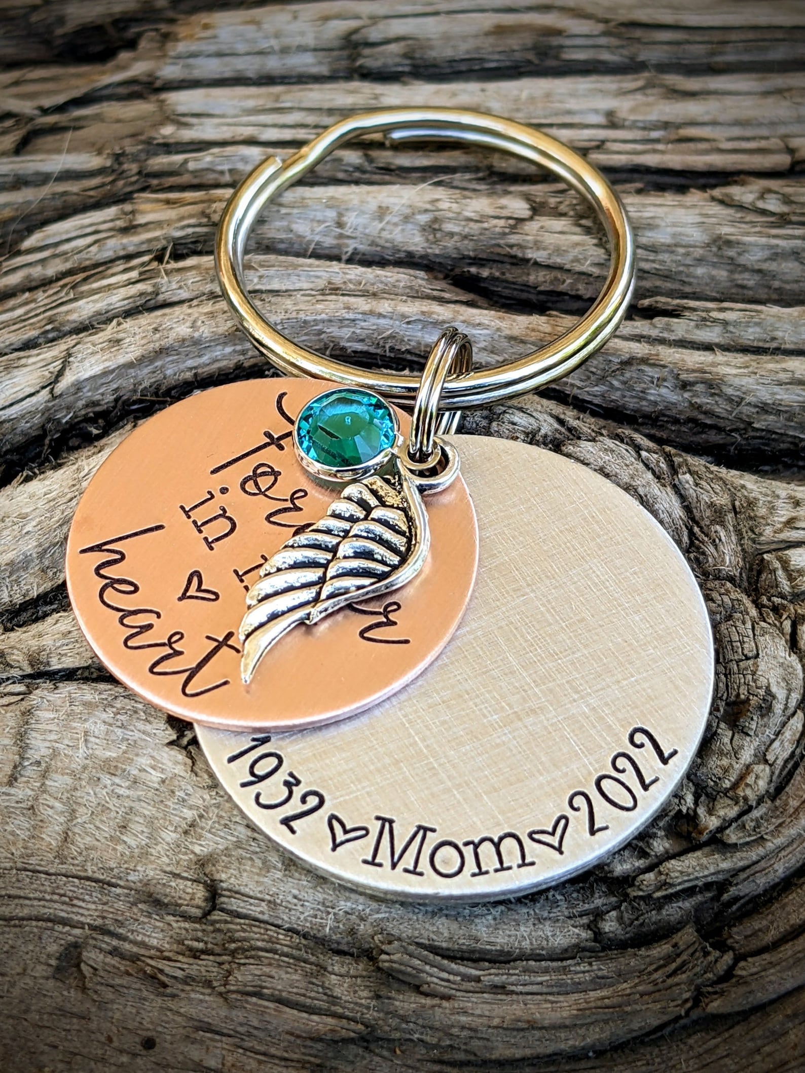Personalized Hand Stamped Mother Memorial Keychain. Loss of Parent Gift ...