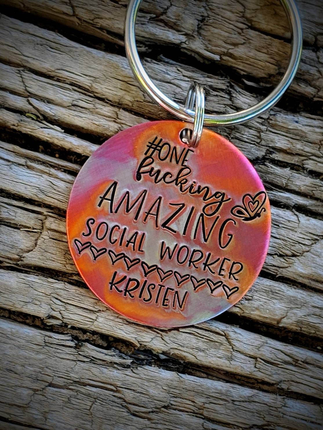 Personalized Hand Stamped Social Worker Gift. MSW BSW Gift. - Etsy