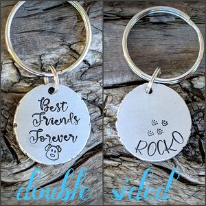 Personalized hand stamped pet memorial keychain. Custom dog memorial. Loss of cat. Dog loss gift. Sympathy gift. Memorial gift. Remembrance