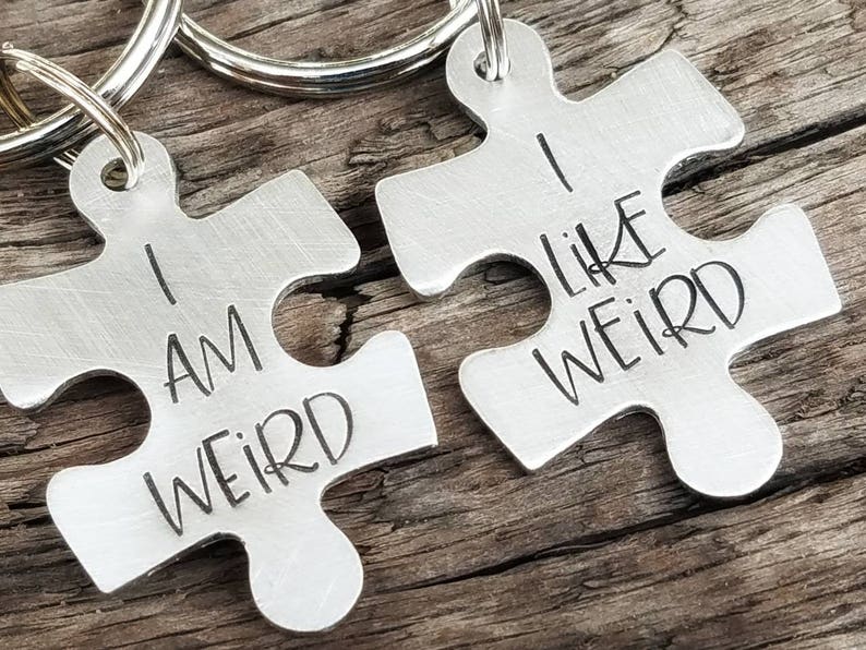 Hand stamped MATCHING SET puzzle piece keychains. Valentines | Etsy Add A Card To Your Hand Crossword
