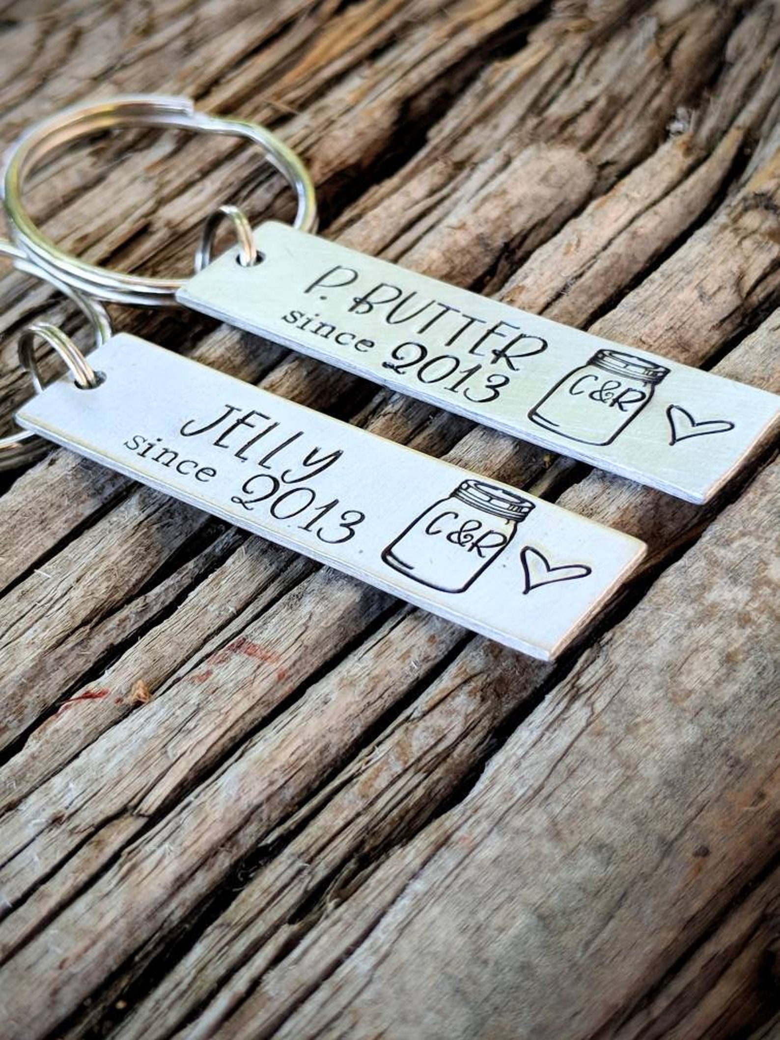 Personalized Hand Stamped Couples Gift Set. MATCHING SET Etsy