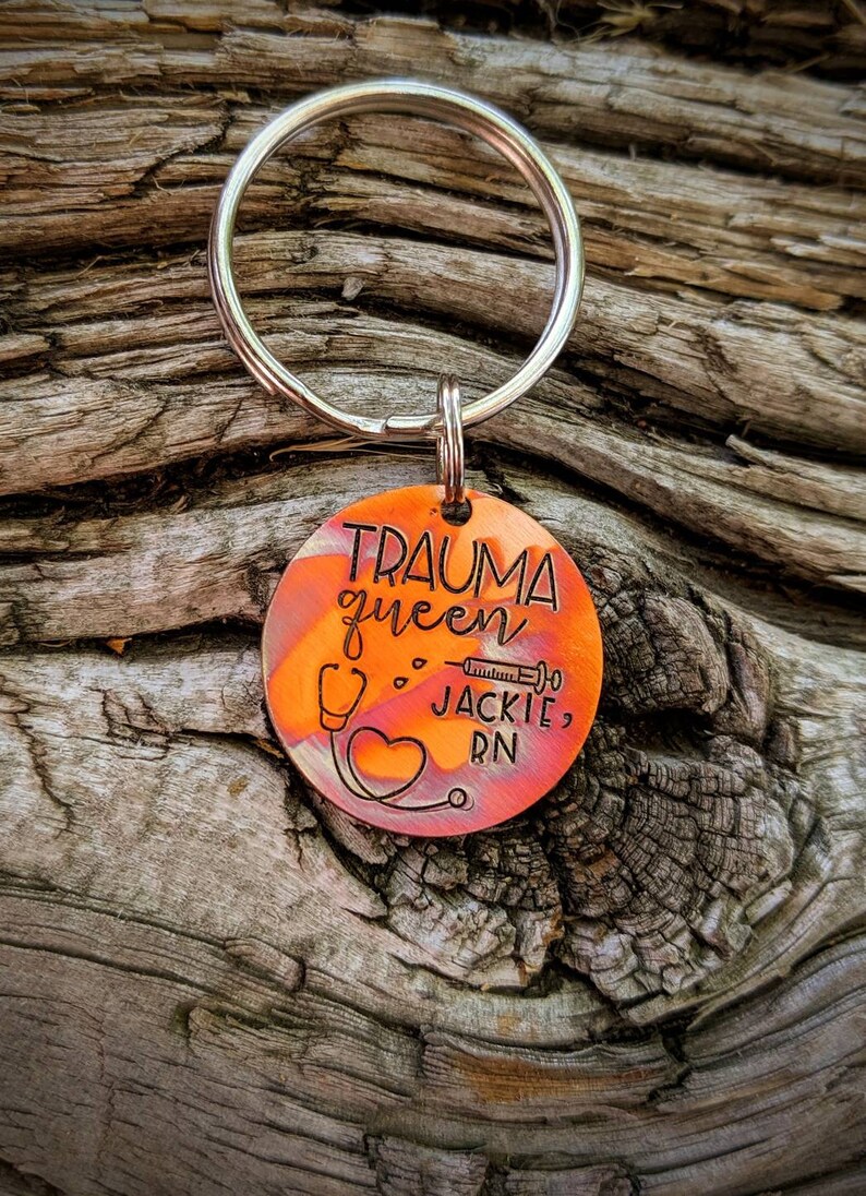 Personalized Nurse Keychain. Hand Stamped Nurse's Etsy