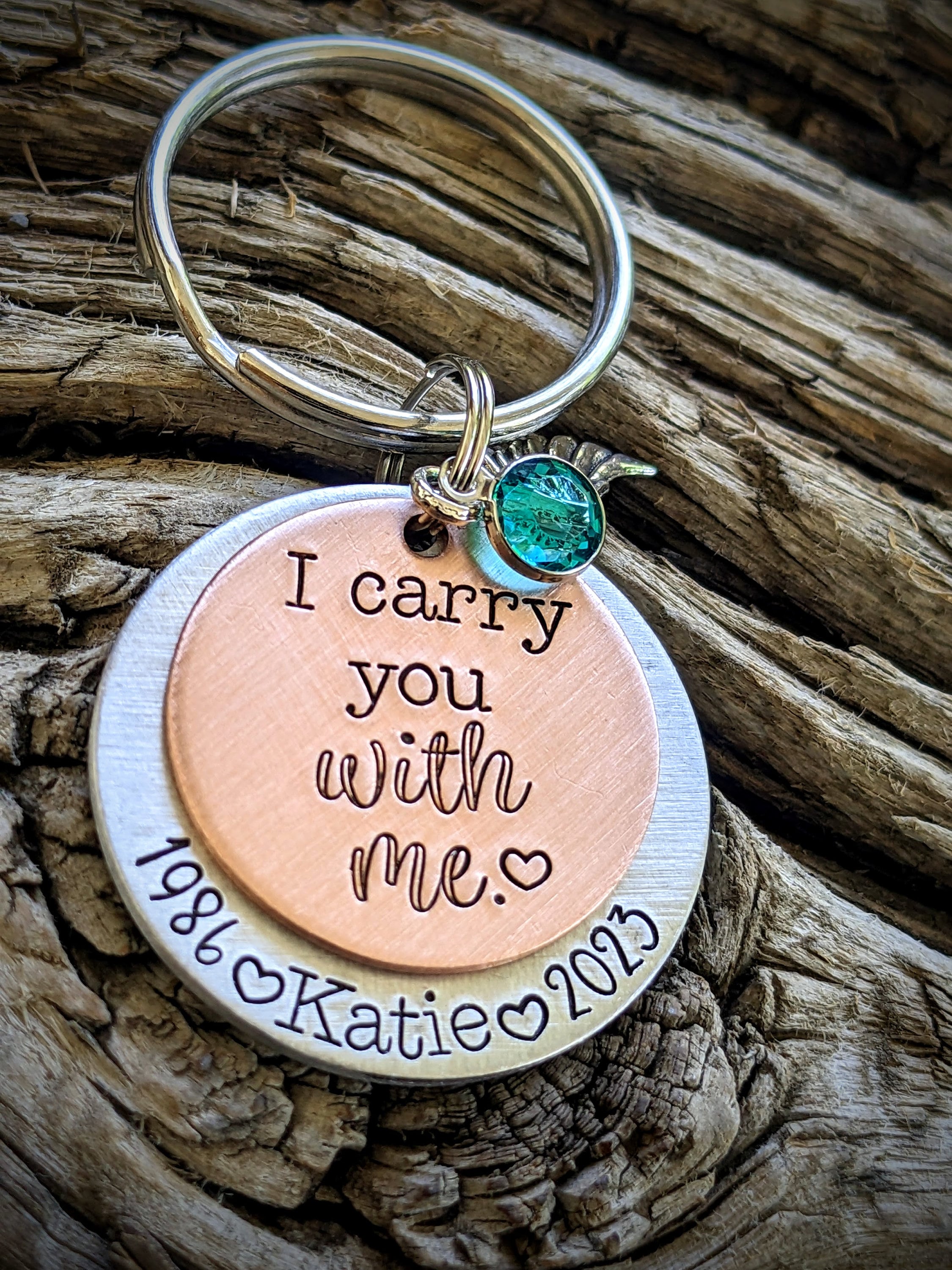 Personalized Hand Stamped Memorial Keychain. Infant Loss Gifts. Loss of ...