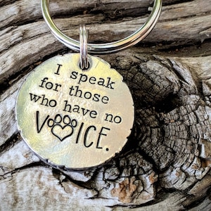 Hand stamped animal advocate keychain. Rescue animal keychain. Rescue dog, animal adoption, adopt don&#39;t shop gift. Gift for dog lover.