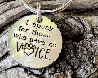 Hand stamped animal advocate keychain. Rescue animal keychain. Rescue dog, animal adoption, adopt don't shop gift. Gift for dog lover.