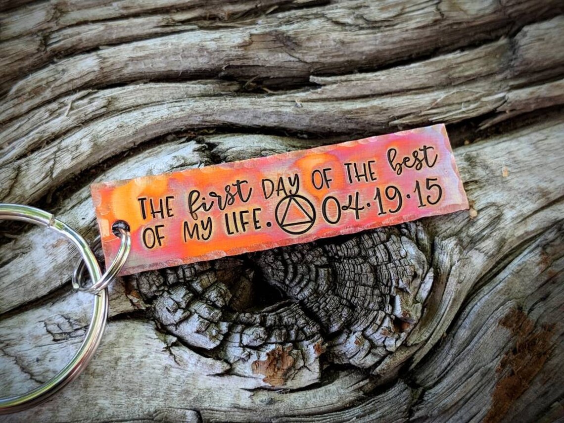 Recovery Keychains Personalized Sobriety Recovery Keychain. Inspirational Sober ...