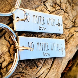 Personalized Hand Stamped Long Distance Relationship Keuchains ...